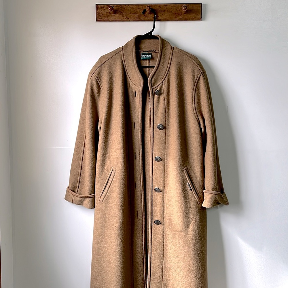 Geiger Collections Tan/Brown Wool Long Coat - Size 36